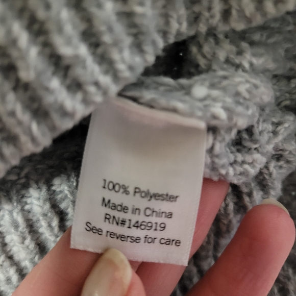 Nine West Gray Cowl Neck Sweater Large - Picture 6 of 8